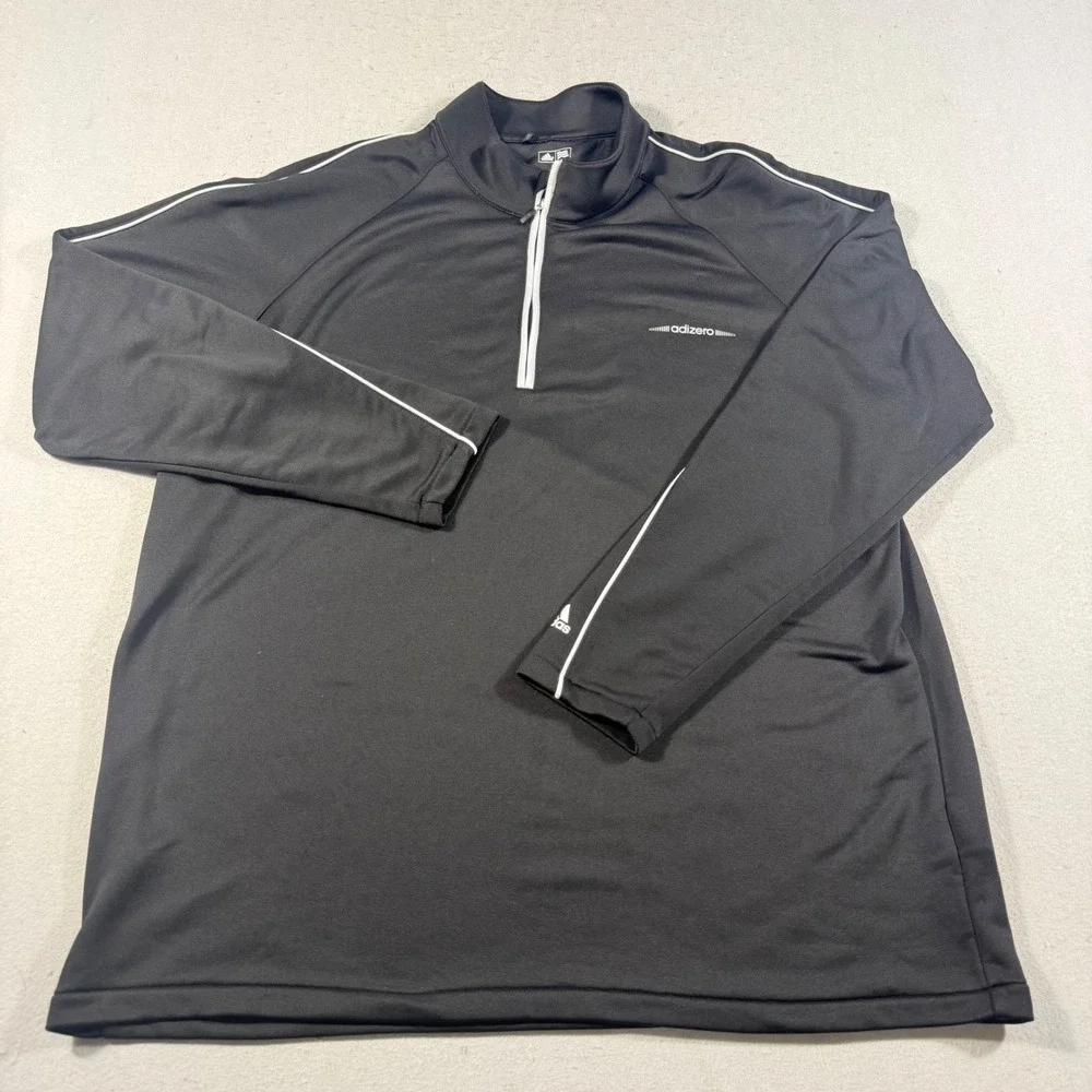 Adidas Golf Adizero Mens 2XL Black Quarter Zip Pullover Long Sleeve Shirt